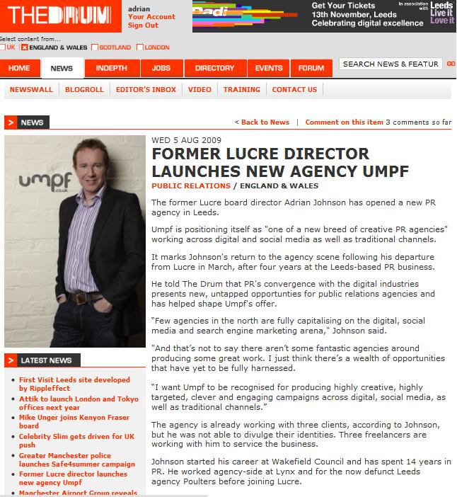 The Drum Umpf launch