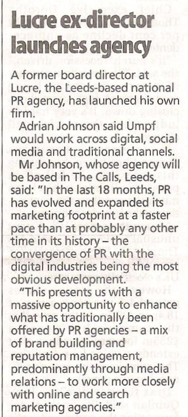 Yorkshire Post Umpf launch