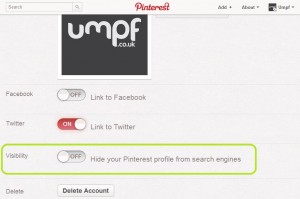 Pinterest visible in Google SERPs